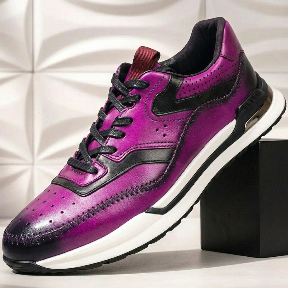 Men’s Premium Cowhide Leather Casual Sneakers – Multiple Colors