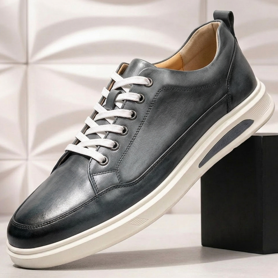 Men’s Premium Cowhide Leather Casual Sneakers – Multiple Colors