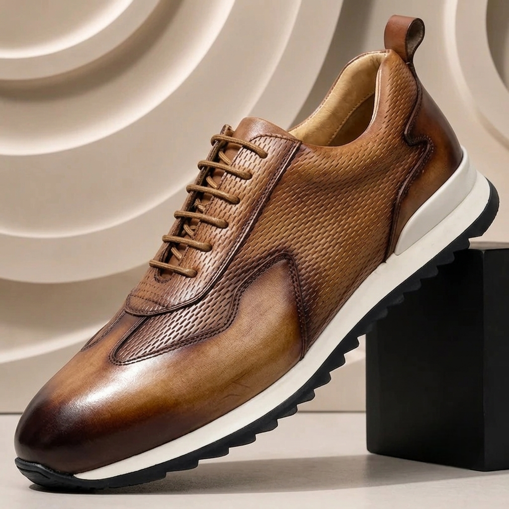 Men’s Premium Cowhide Leather Casual Sneakers – Multiple Colors