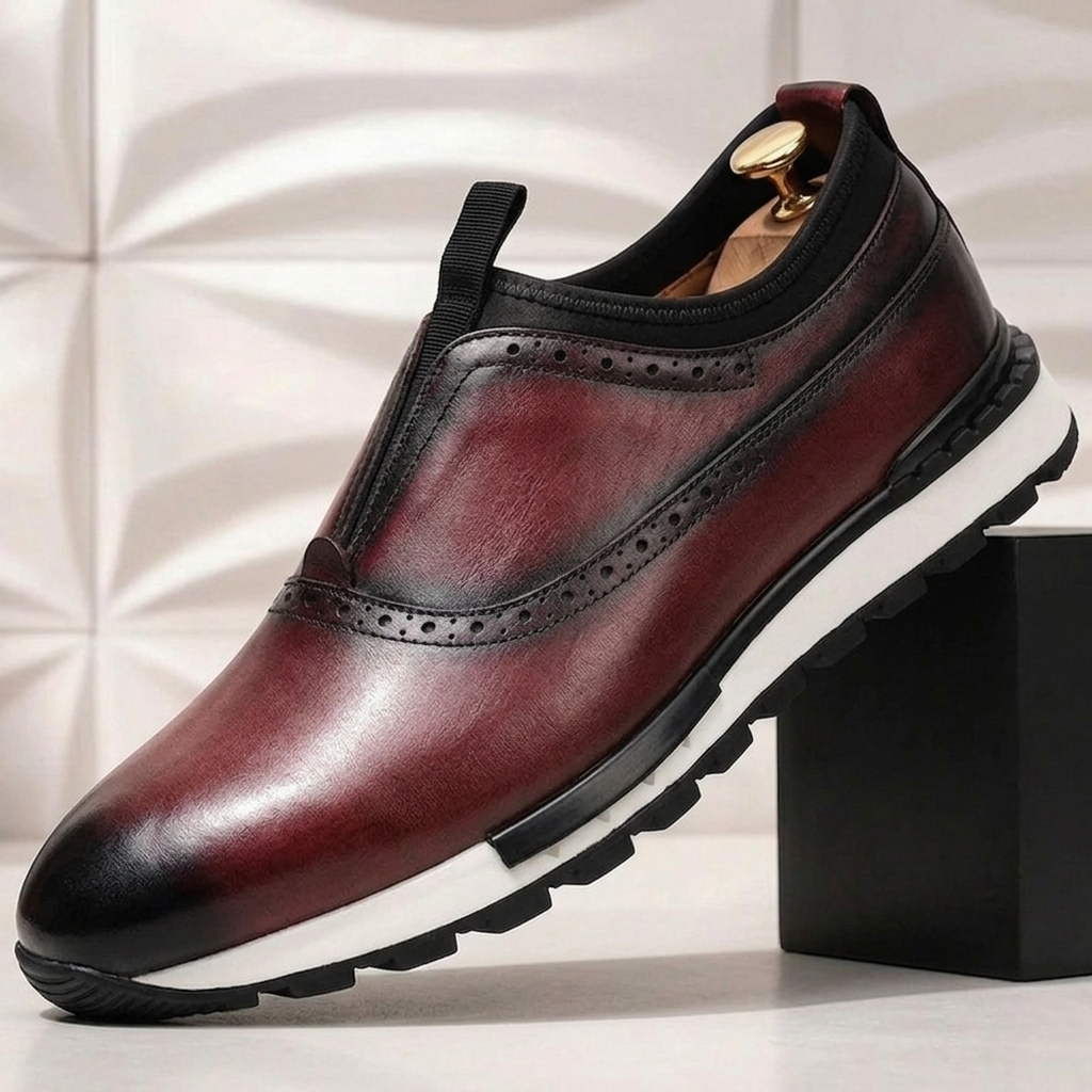 Men’s Premium Cowhide Leather Casual Sneakers – Multiple Colors
