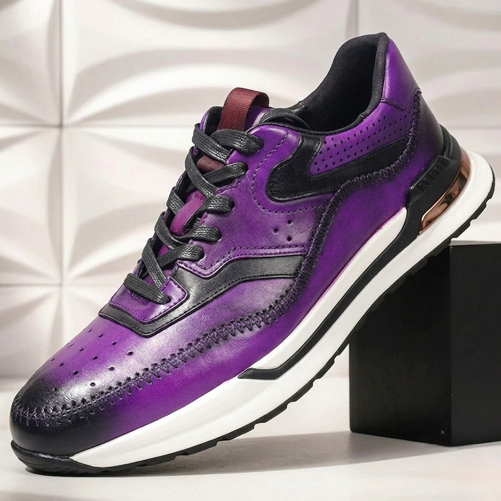 Men’s Premium Cowhide Leather Casual Sneakers – Multiple Colors