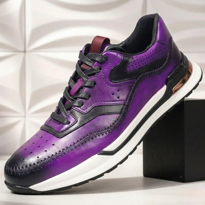 Men’s Premium Cowhide Leather Casual Sneakers – Multiple Colors