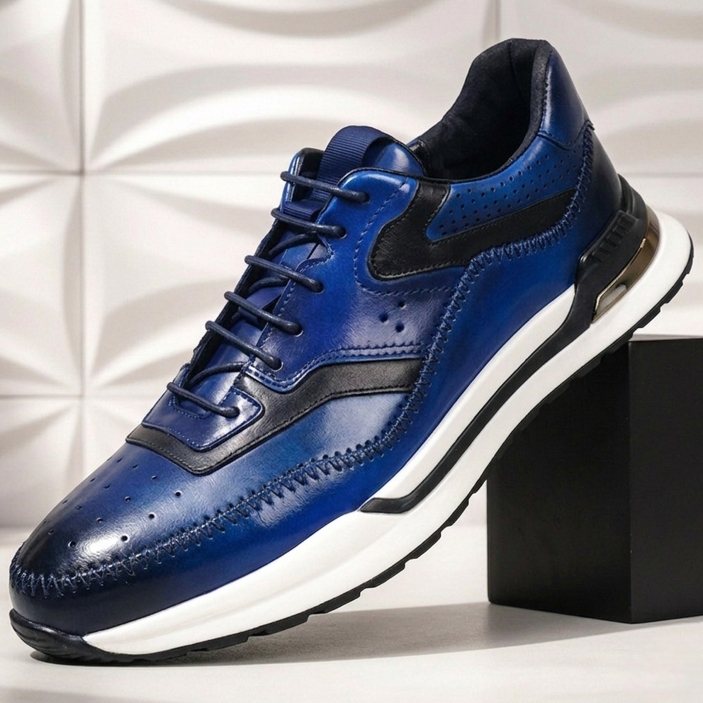 Men’s Premium Cowhide Leather Casual Sneakers – Multiple Colors