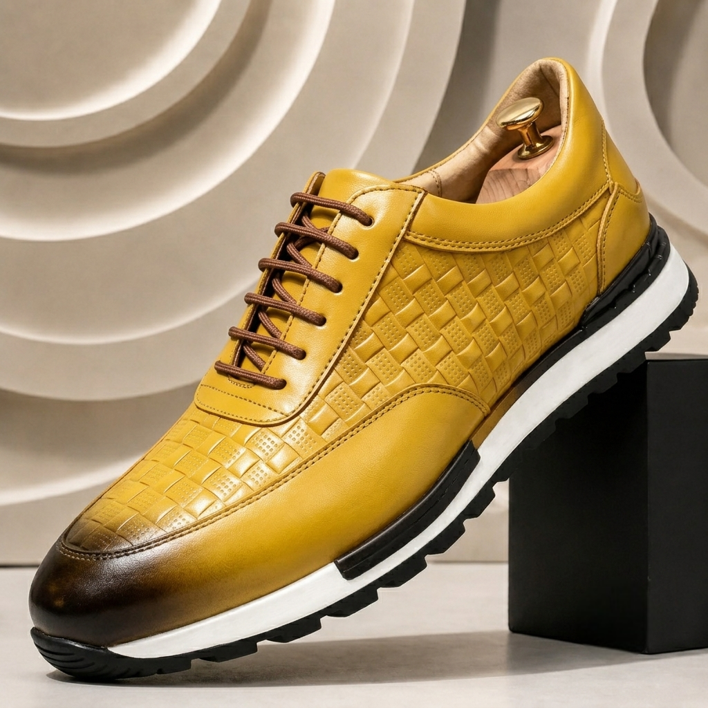Men’s Premium Cowhide Leather Casual Sneakers – Multiple Colors