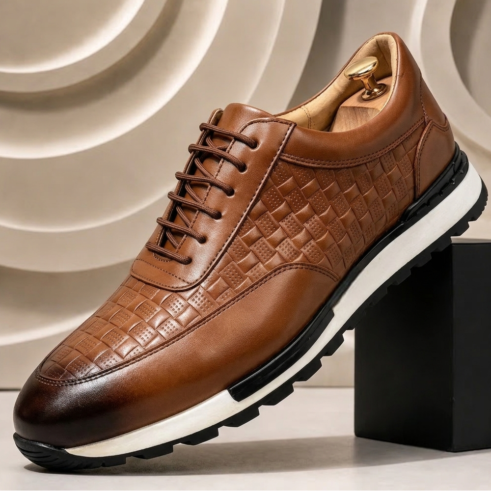 Men’s Premium Cowhide Leather Casual Sneakers – Multiple Colors