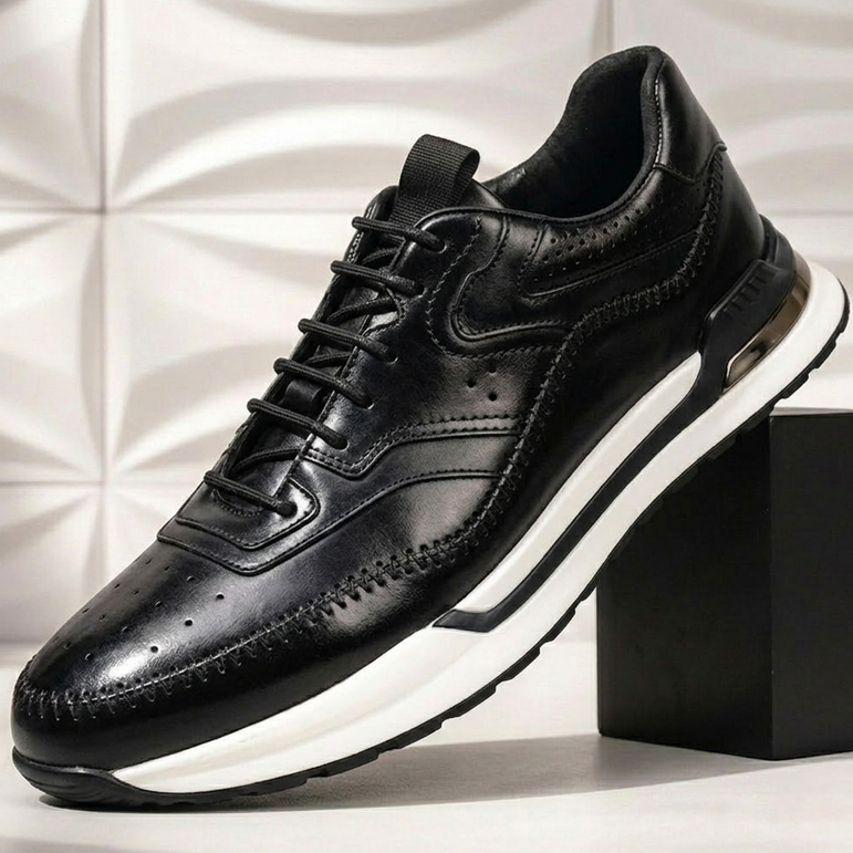 Men’s Premium Cowhide Leather Casual Sneakers – Multiple Colors