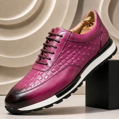 Men’s Premium Cowhide Leather Casual Sneakers – Multiple Colors