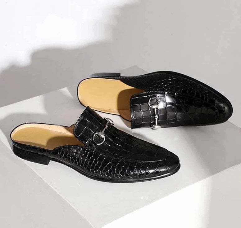 Men's pu leather shoes casual retro classic casual slippers