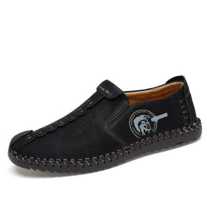 Men's plus size black khaki yellow soft bottom leather casual shoes