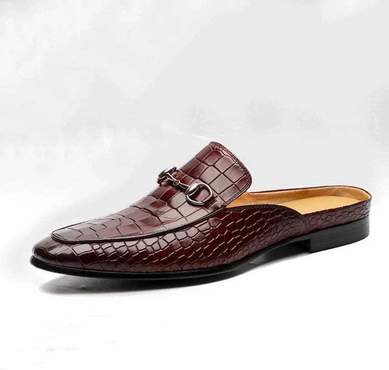 Men's pu leather shoes casual retro classic casual slippers