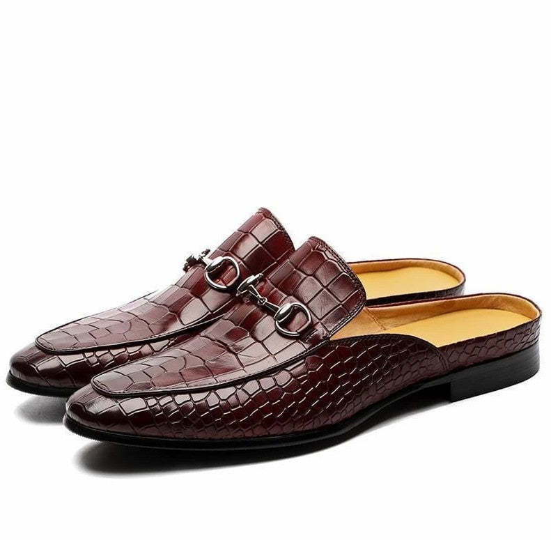 Men's pu leather shoes casual retro classic casual slippers