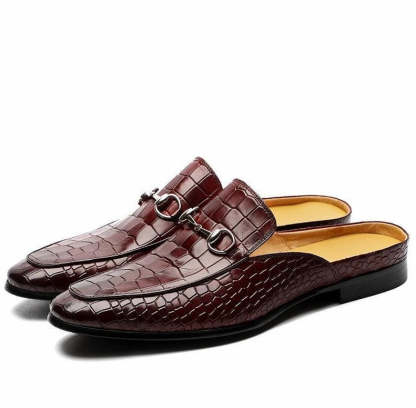 Men's pu leather shoes casual retro classic casual slippers
