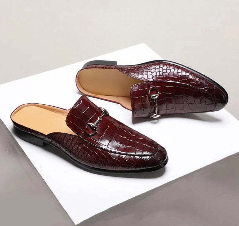 Men's pu leather shoes casual retro classic casual slippers