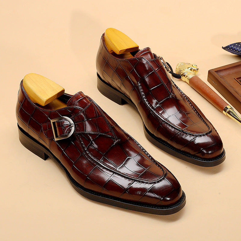 GUYSTEP™-Breathable fashion design genuine leather lace-up men monk shoes