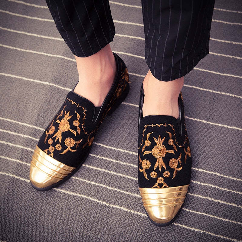 Floral Embroidery Flock Shoes