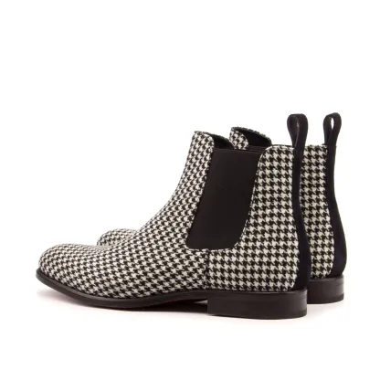 Classic Houndstooth Chelsea Boots