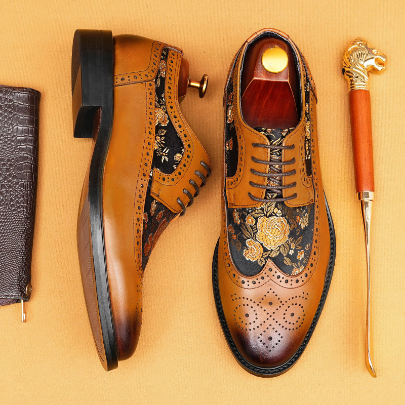 [Copy]Classic color matching fashionable men's Oxford shoes