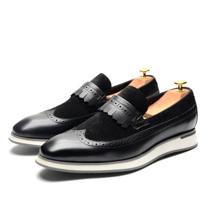 [Copy]GUYSTEP™Classic red and houndstooth breathable leather derby shoes