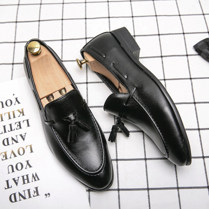 [Copy]Fashionable tassel leather loafers