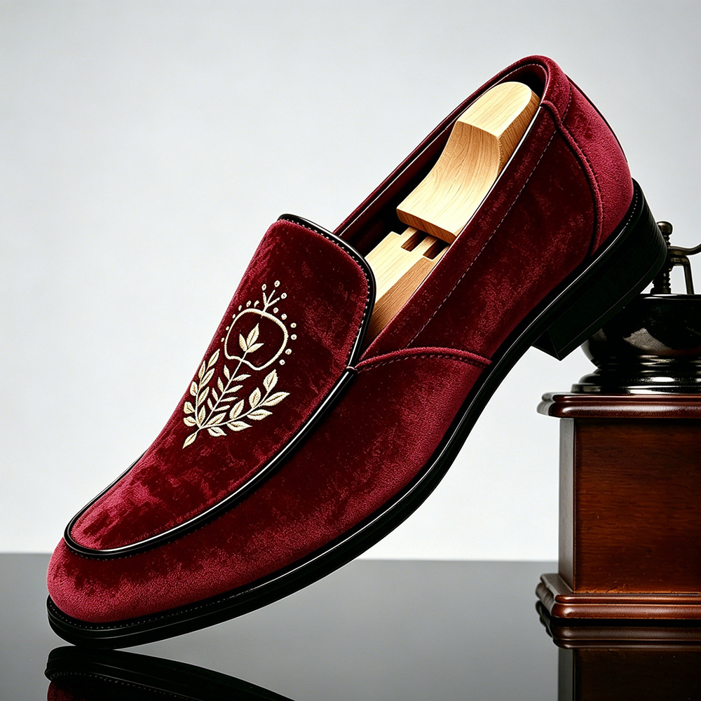 [Copy]Stylish leopard print loafers, slip-on casual plus-size men's shoes