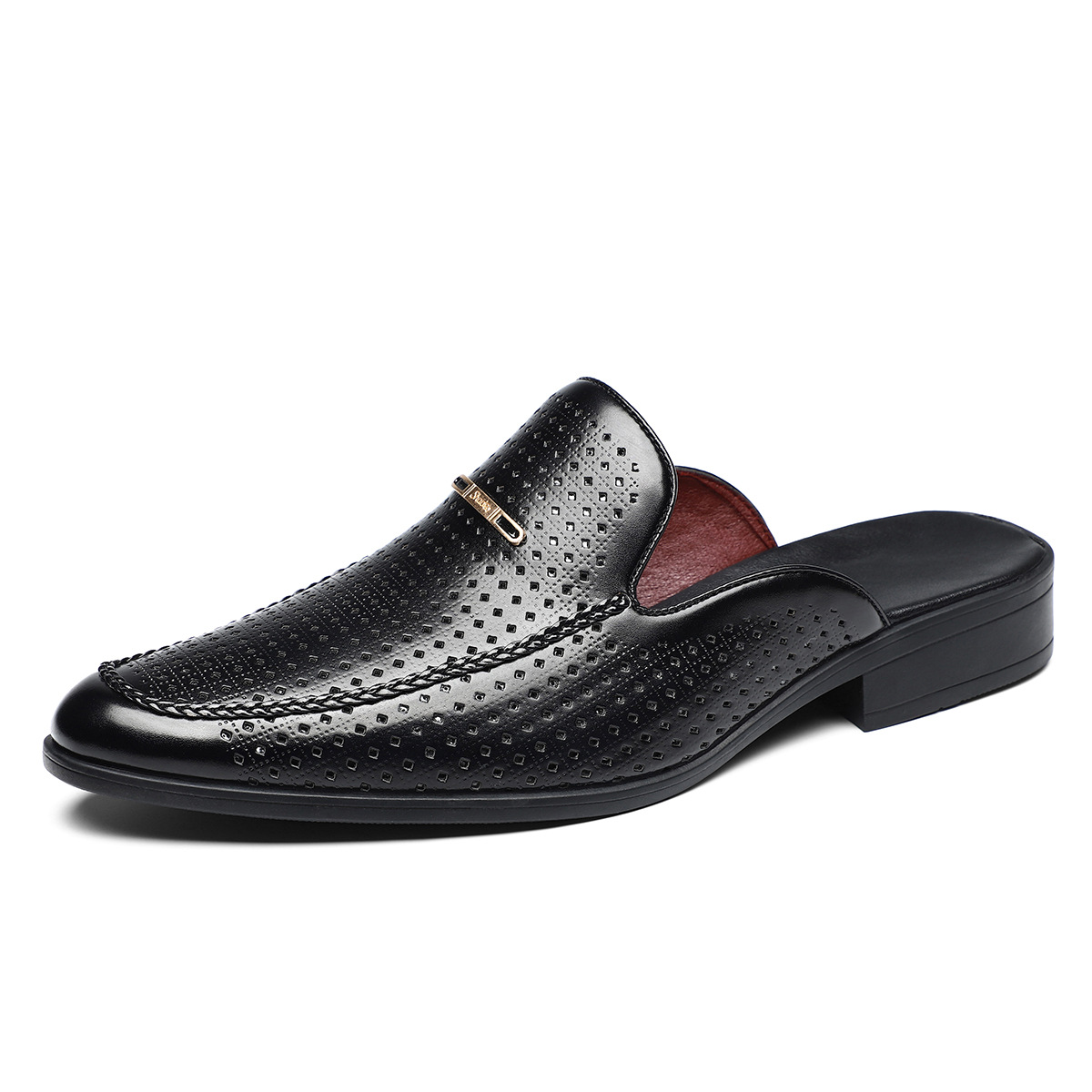 Men's Perforated Mules - Yellow, Black, White