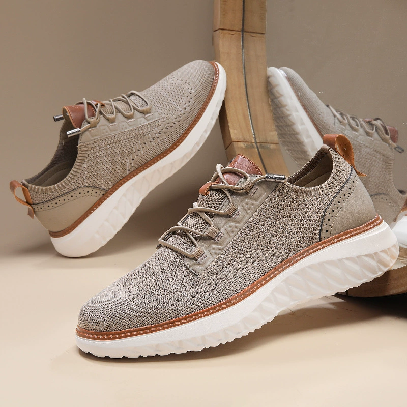 New style flying woven large size casual shoes men's outdoor fashion b