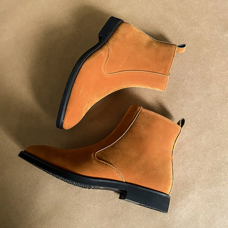 AliExpress Amazon Cross-border Autumn and Winter Suede Denim Ankle Boots Men's Fashion Simple Business Casual Leather Boots