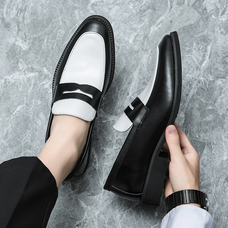 Men's simple colorblock design casual loafers