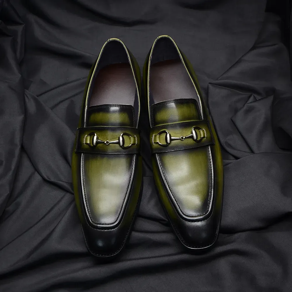2024 new men's fashion new summer business casual first layer cowhide genuine leather moccasins luxury men's shoes