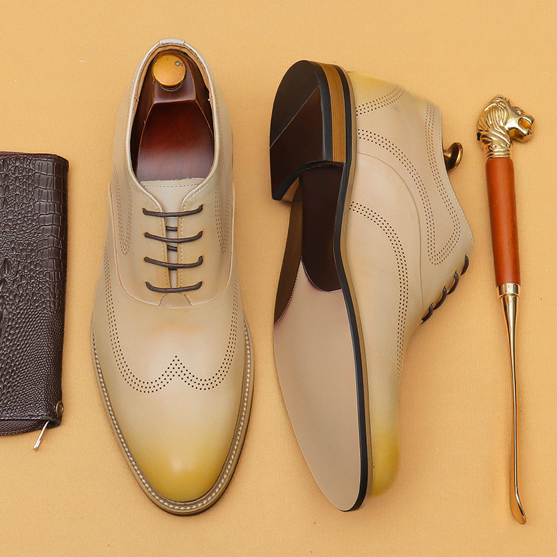 [Copy]GUYSTEP™Men's classic red and black leather Oxford shoes