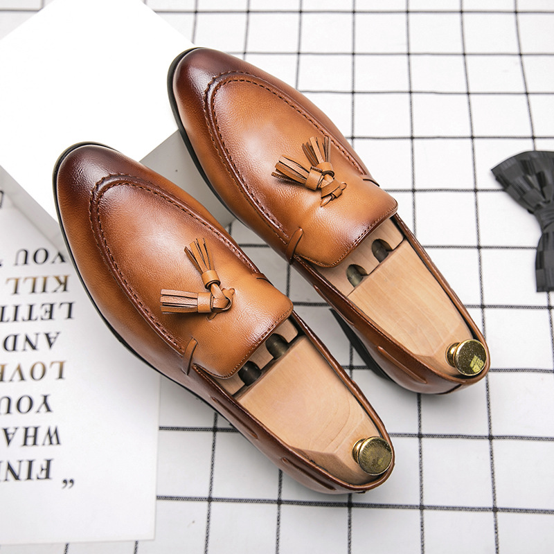 [Copy]Fashionable tassel leather loafers