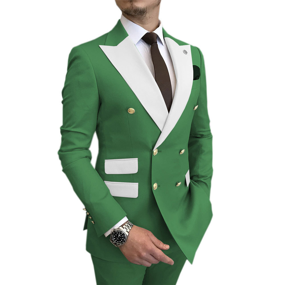 Men's two-piece suit 2024 new cross-border wedding groom best man suit men's business Korean suit