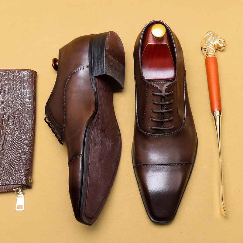 Men's Genuine Leather British-Style Business Formal Oxford Shoes