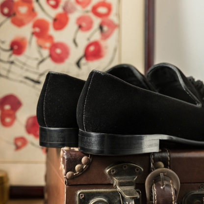 [British penny loafers] New spring and summer tassel velvet leather shoes for men British casual slip-on shoes