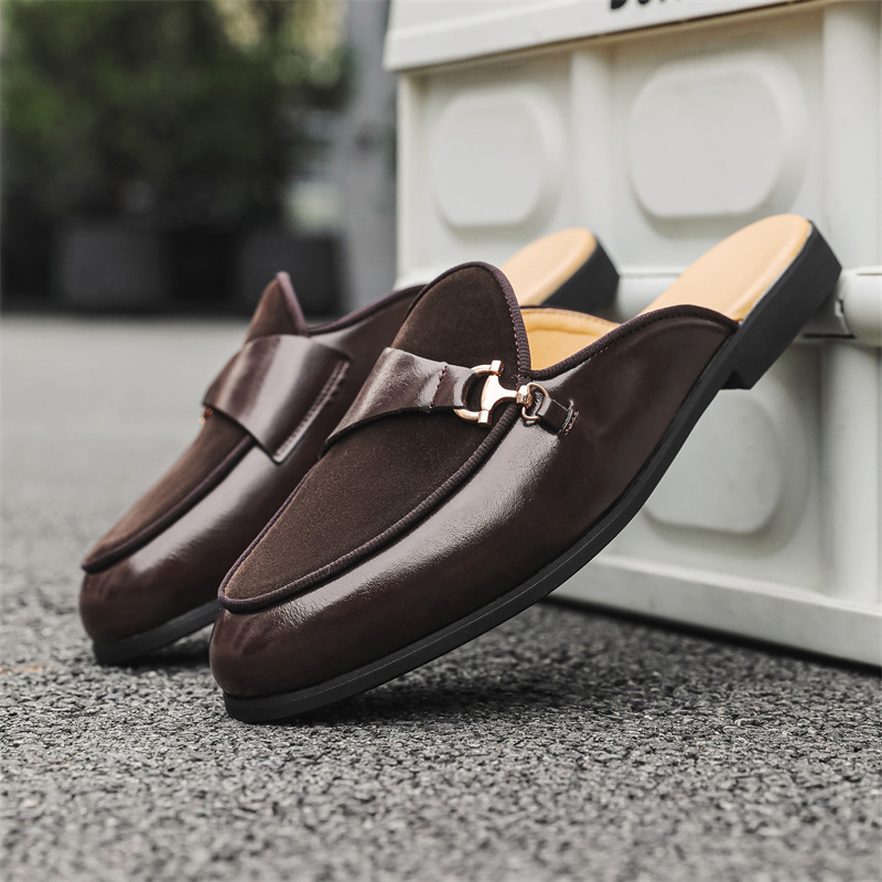 British-style light luxury backless breathable men's shoes