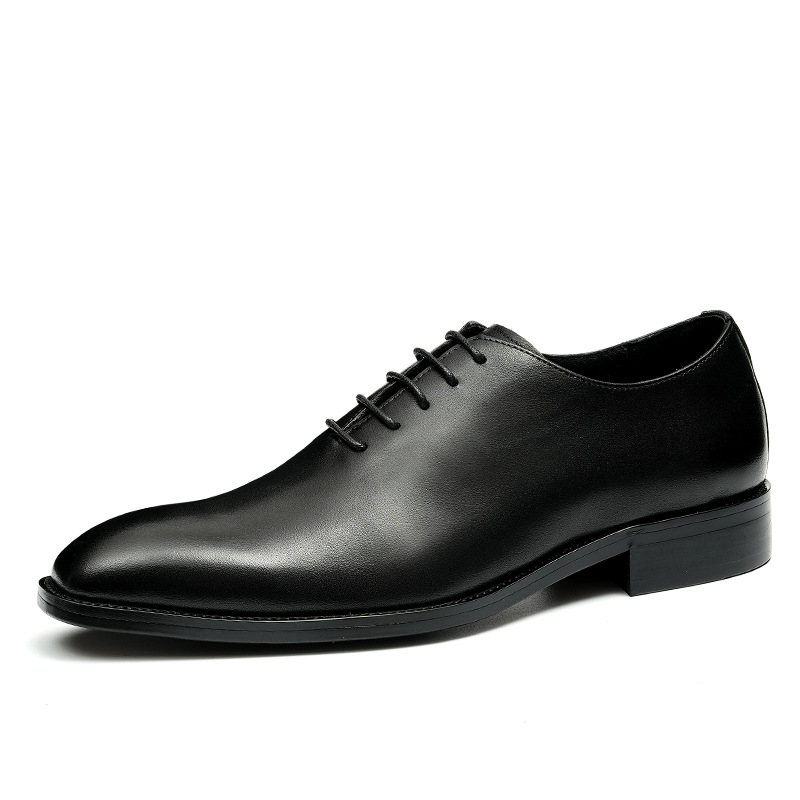British-style pointed-toe genuine leather men's shoes