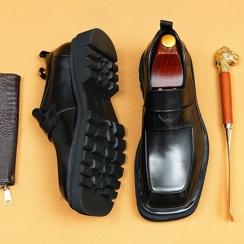 Business casual British style genuine leather loafers