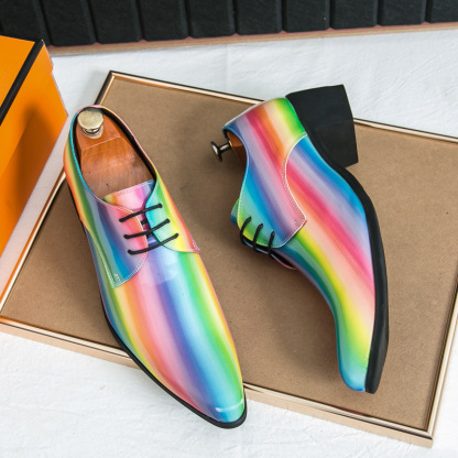 Rainbow Fashion Casual Men's PU Shoes