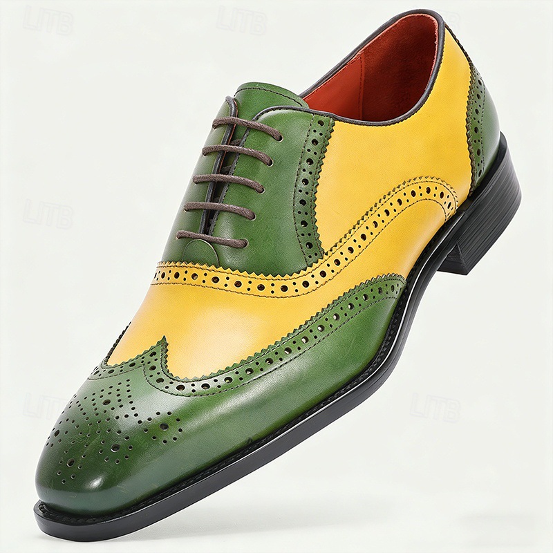 Men's British style brogue versatile casual leather shoes