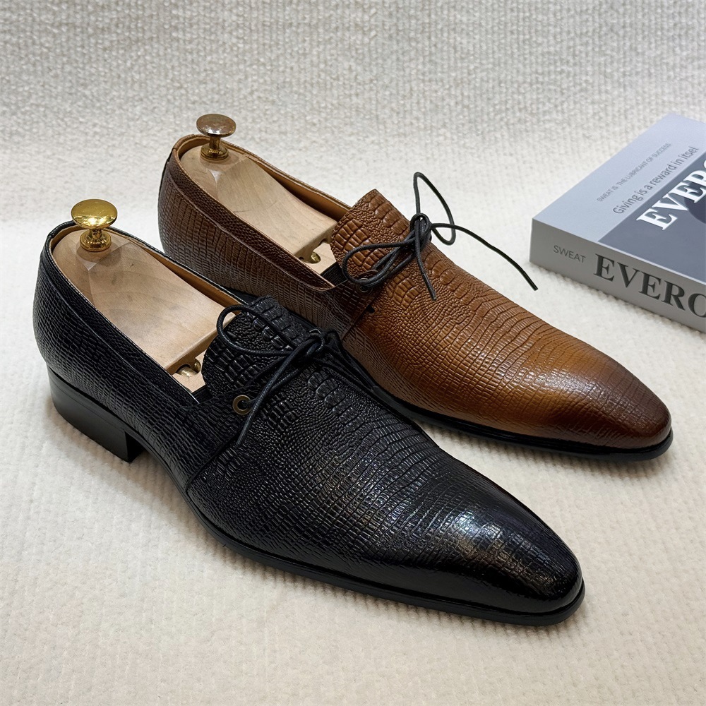 [Copy]GUYSTEP™2025 new men's business top layer cowhide pointed buckle leather shoes