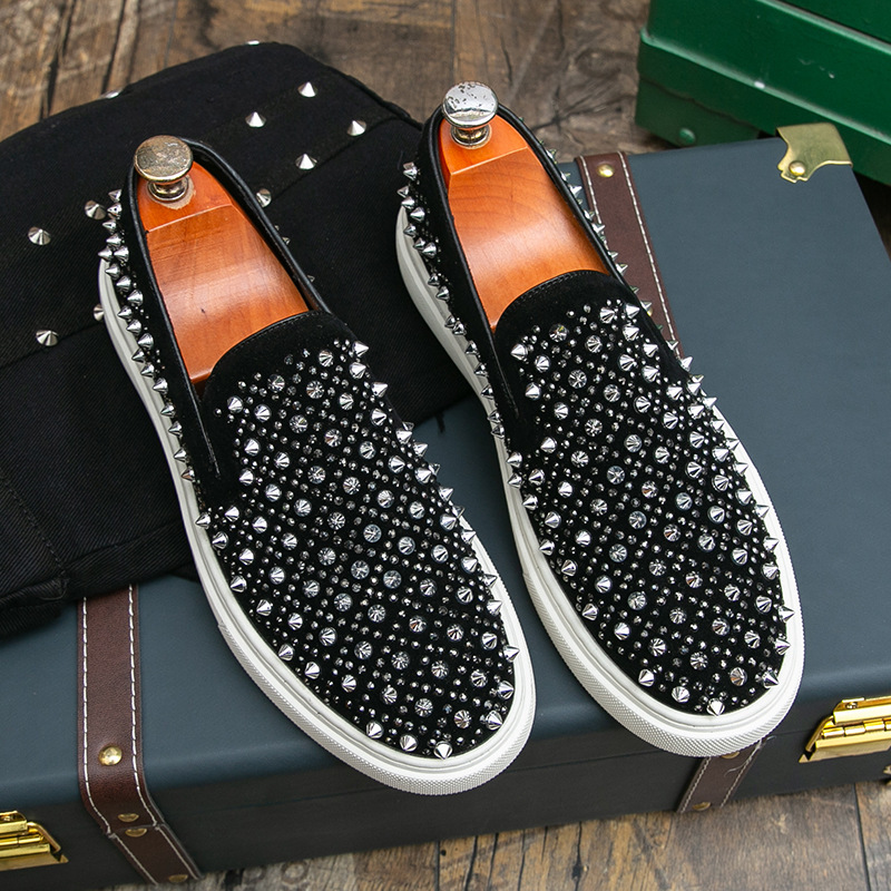 Studded casual sneakers and leather shoes