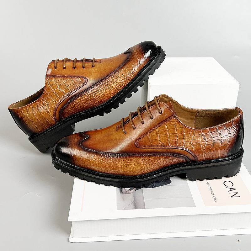 GUYSTEP™Men's high-end business British style genuine leather shoes