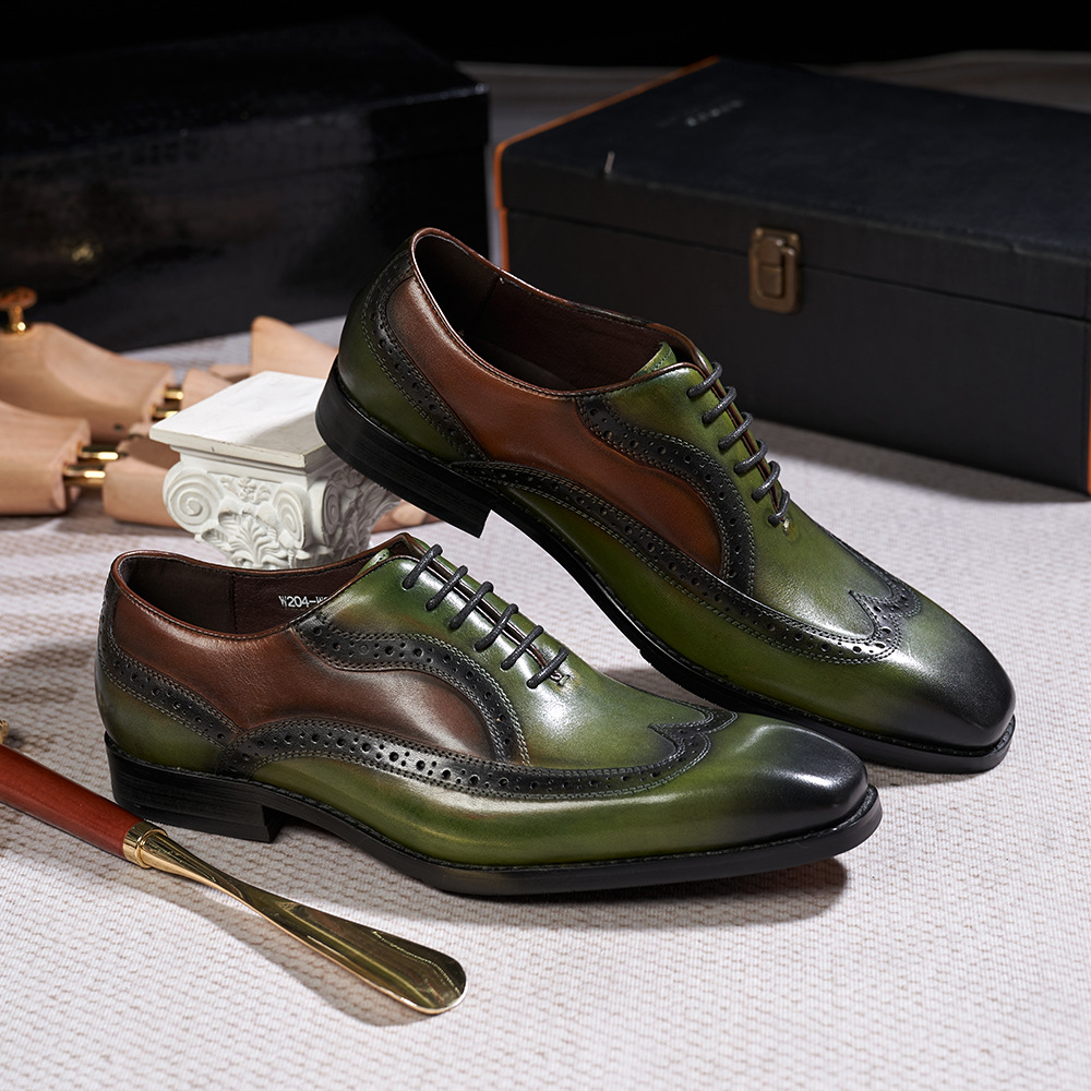 Men's Wingtip Brogue Leather Dress Shoes