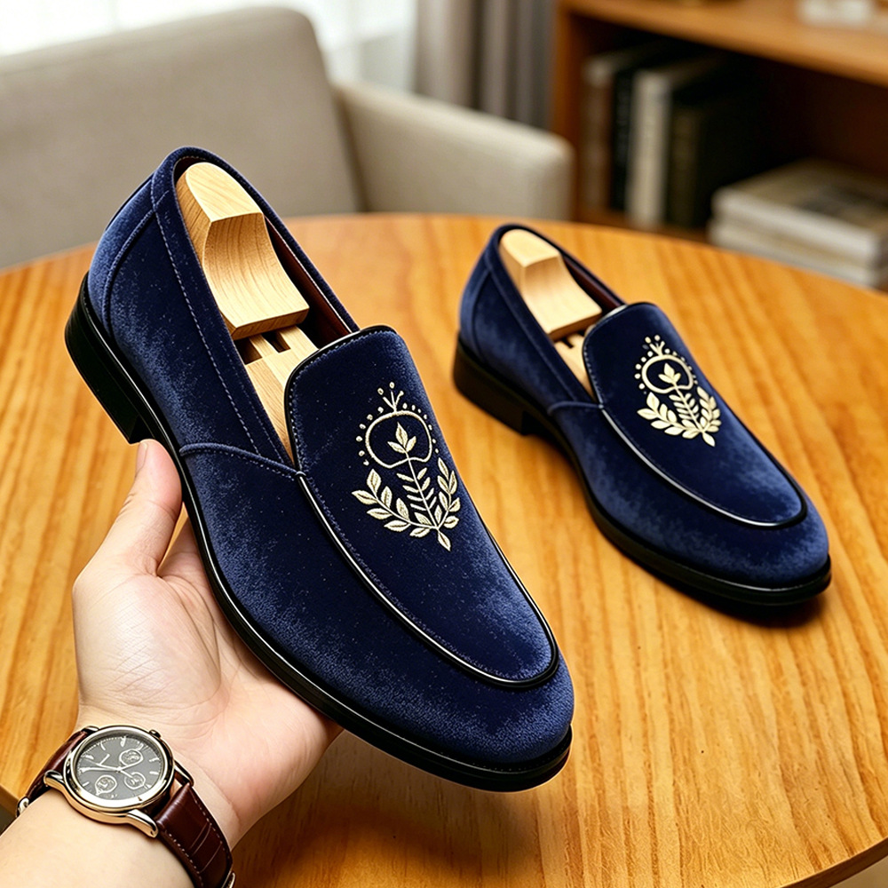 [Copy]Stylish leopard print loafers, slip-on casual plus-size men's shoes