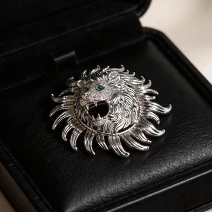 Bold Lion Magnetic Brooch