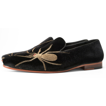 [Strong factory GAO quality] Loafers men's cowhide penny shoes business velvet leather shoes men