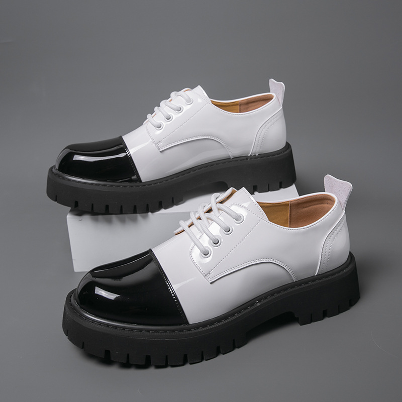 Color-blocked stylish business casual men's shoes