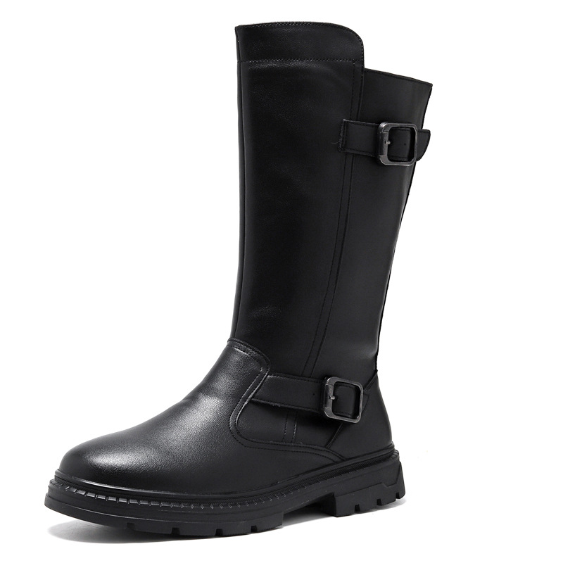 High-top Martin boots men's genuine leather cowhide parade boots knight leather boots men's long boots thick-soled cowboy boots 88056