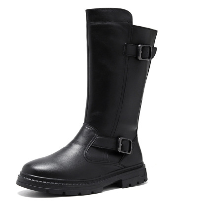 High-top Martin boots men's genuine leather cowhide parade boots knight leather boots men's long boots thick-soled cowboy boots 88056