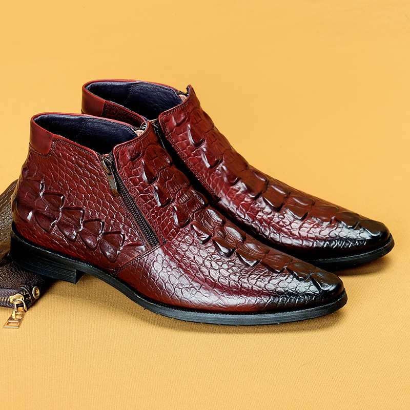 [Copy]Men's top layer cowhide color matching lace-up Oxford shoes